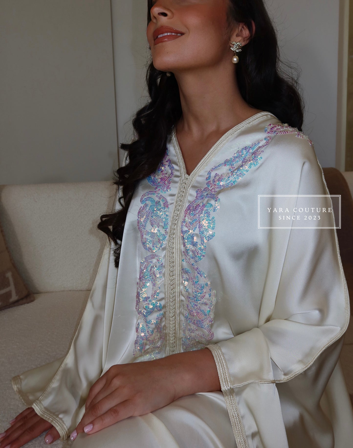 Kandoura Paillette White
