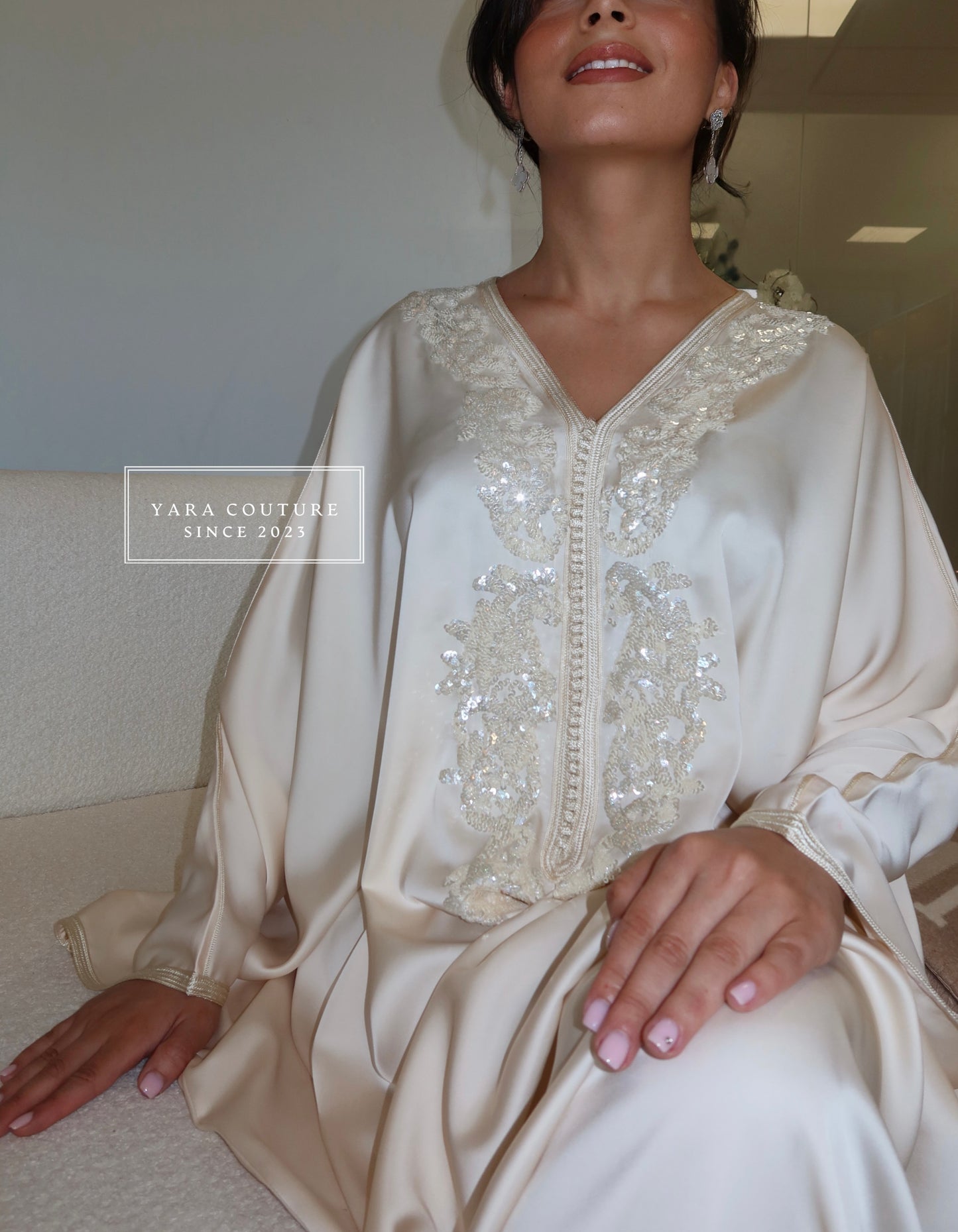 Kandoura Paillette Beige