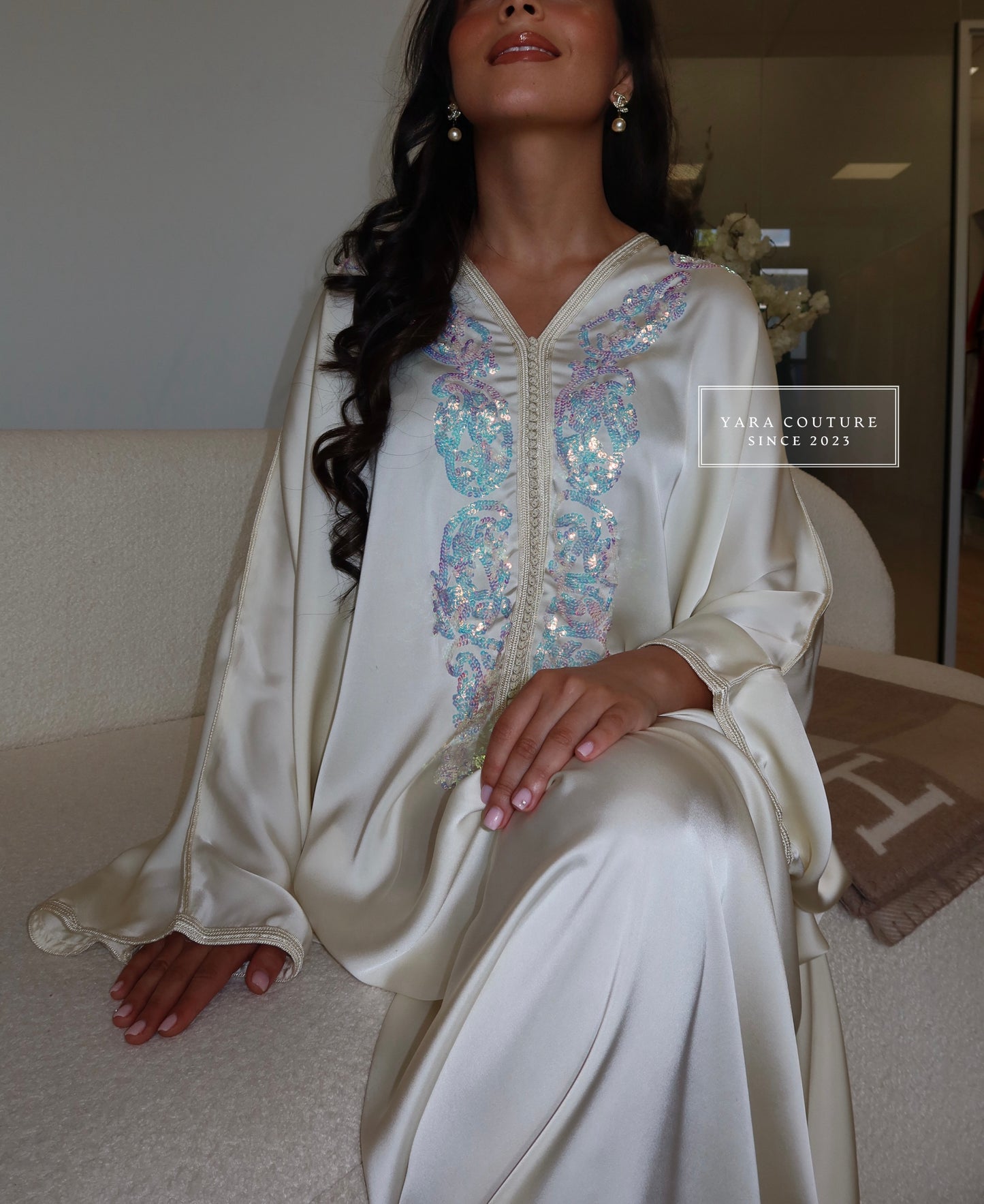 Kandoura Paillette White