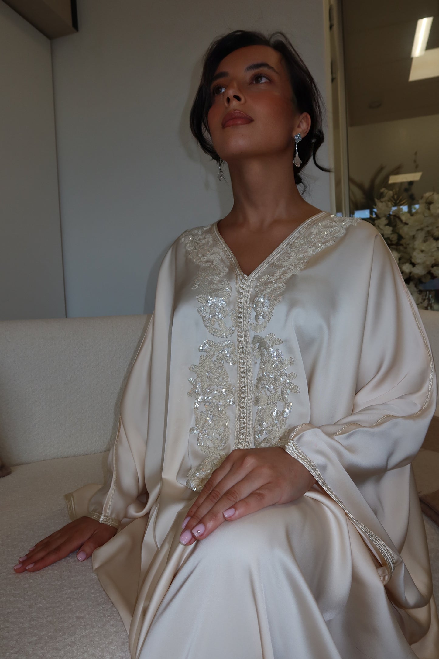 Kandoura Paillette Beige