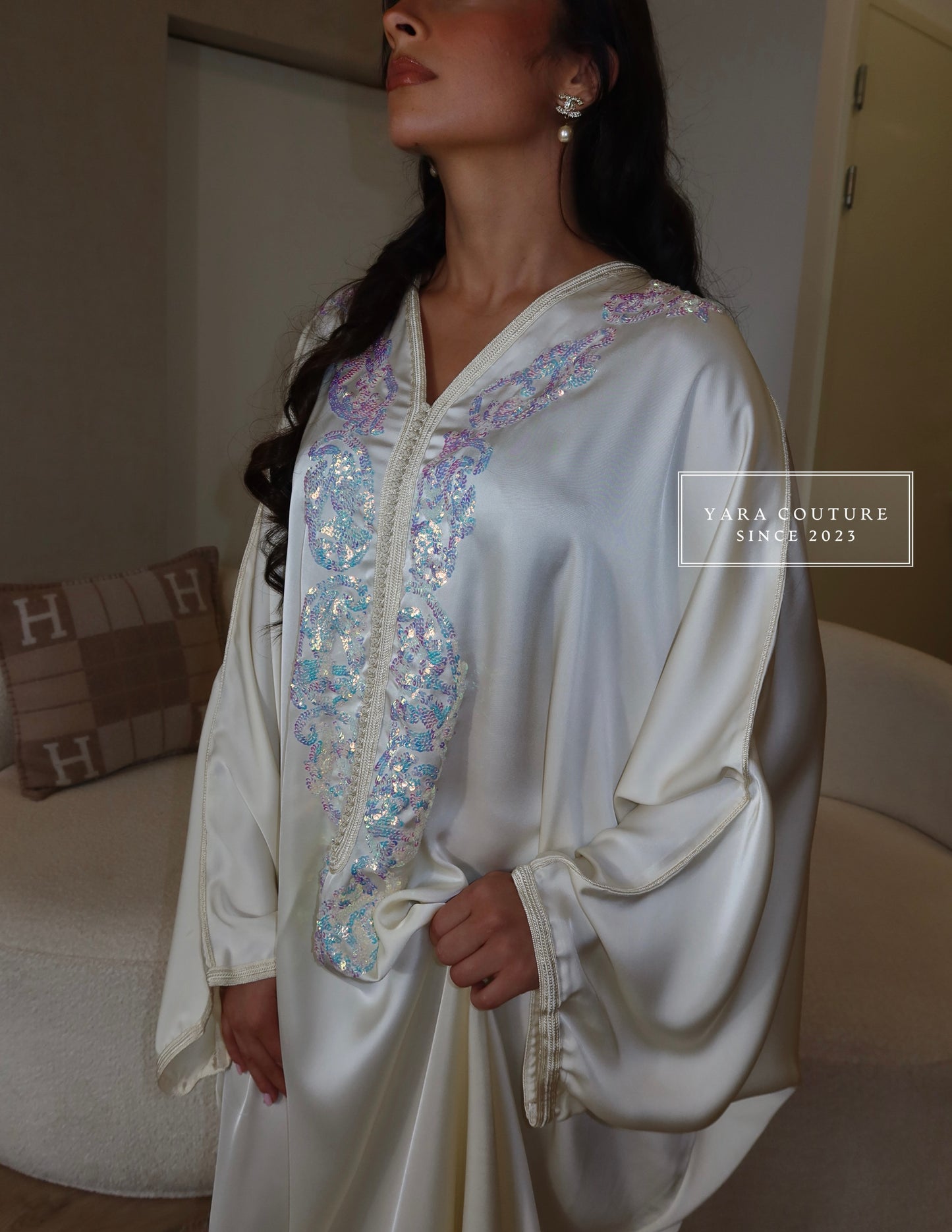 Kandoura Paillette White