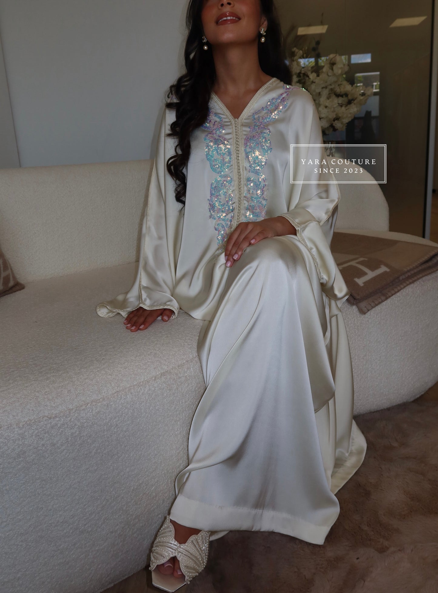 Kandoura Paillette White