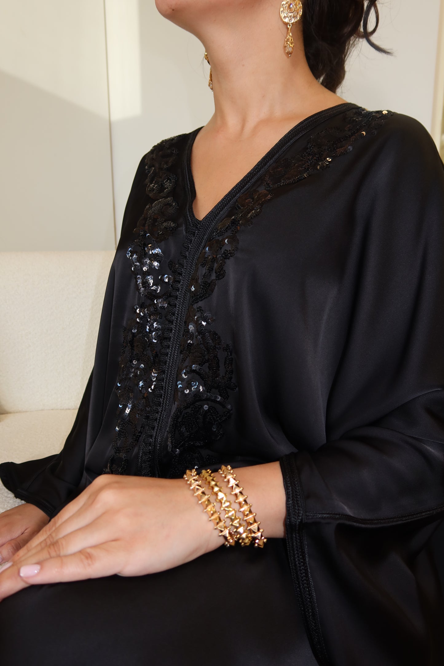 Kandoura Paillette Black