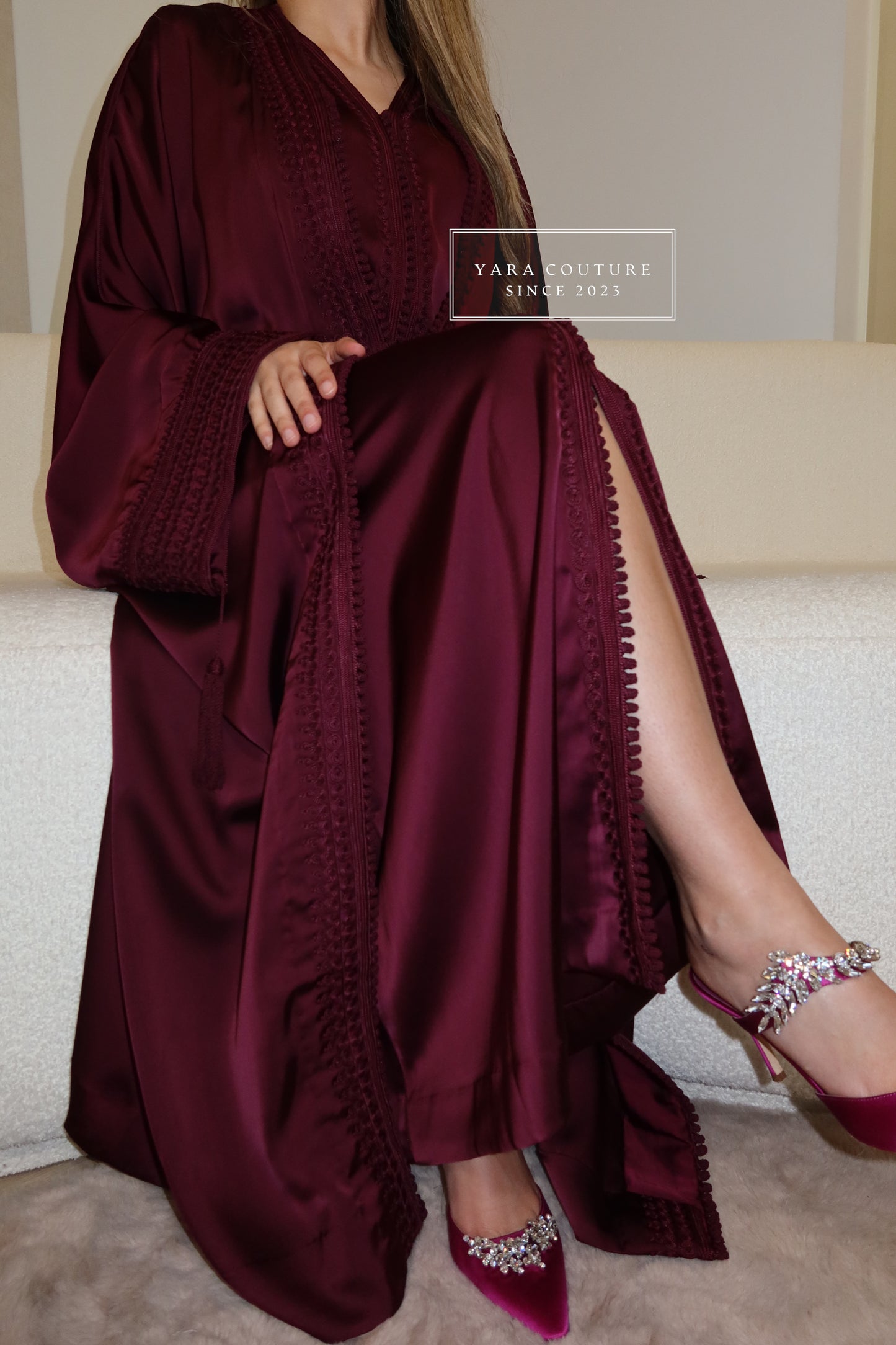 Abaya set Burgendy